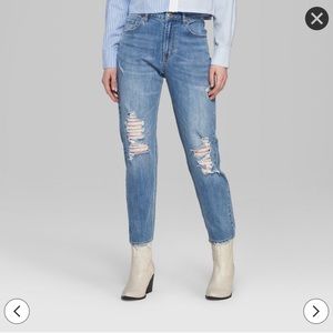 Wild Fable High-Rise Distressed Mom Jean